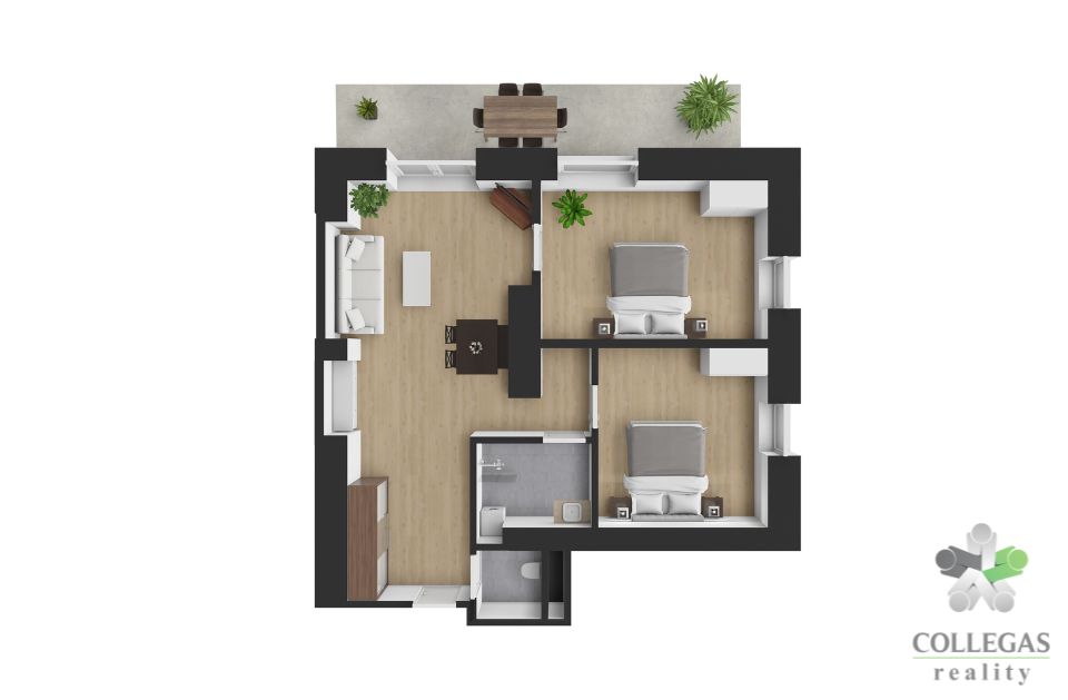 Vizualizace apartmánu TOP2 v Rattendorfu